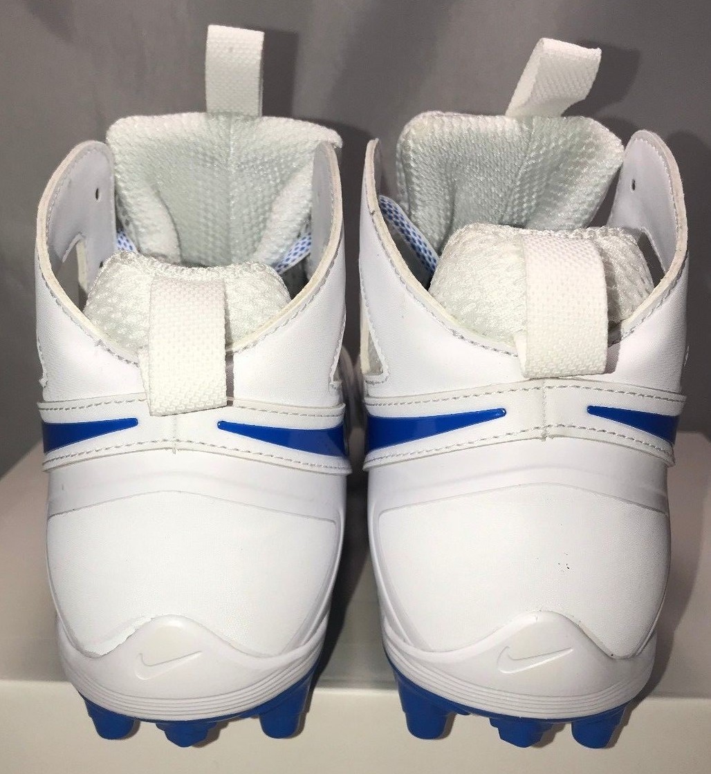 Nike Mens Size 12 Air Huarache Football Lacrosse Cleats White Royal Blue $100