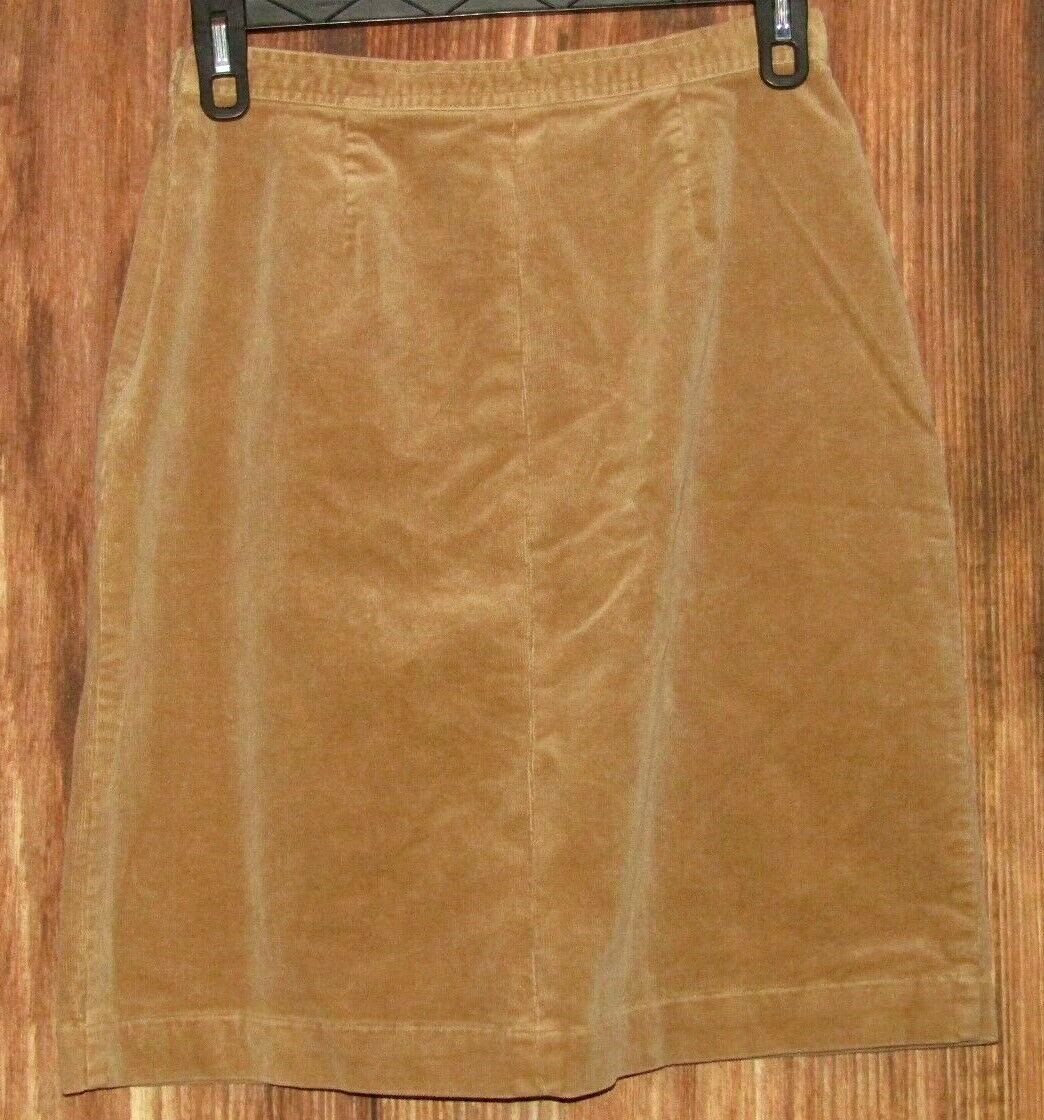 Field Gear Pleated Corduroy Knee Length Side Zip Stretch Skirt Size 10