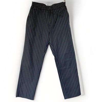 Stussy Bryan Pants Men s Small Pinstripe Navy/Multi Pleated Drawstring Beach EUC