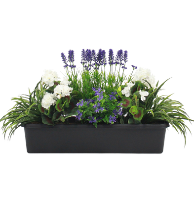 Blooming Artificial 60cm Artificial Mixed Flower Window Box Outdoor Plant
