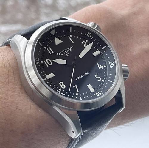 Pre-owned Byop Aviator Pilot Watch Seiko Automatic Sapphire Swiss C3 Lume