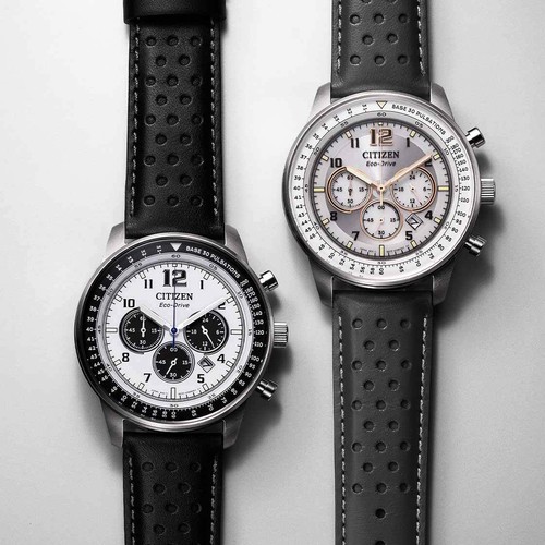 Pre-owned Citizen Eco-drive Ca4500-32a Future Force Chronograph Black Leather