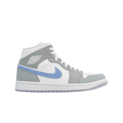 

Мужские кроссовки Jordan 1 Mid Wolf Grey BQ6472-105, White/aluminum-wolf grey, Jordan 1 Mid Wolf Grey