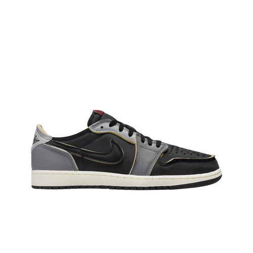 

Jordan 1 Retro Low OG EX Black and Smoke Grey DV0982-006 Мужская обувь Кроссовки, Black/fire red/dark smoke grey, Jordan 1 Retro Low OG EX Black and Smoke Grey