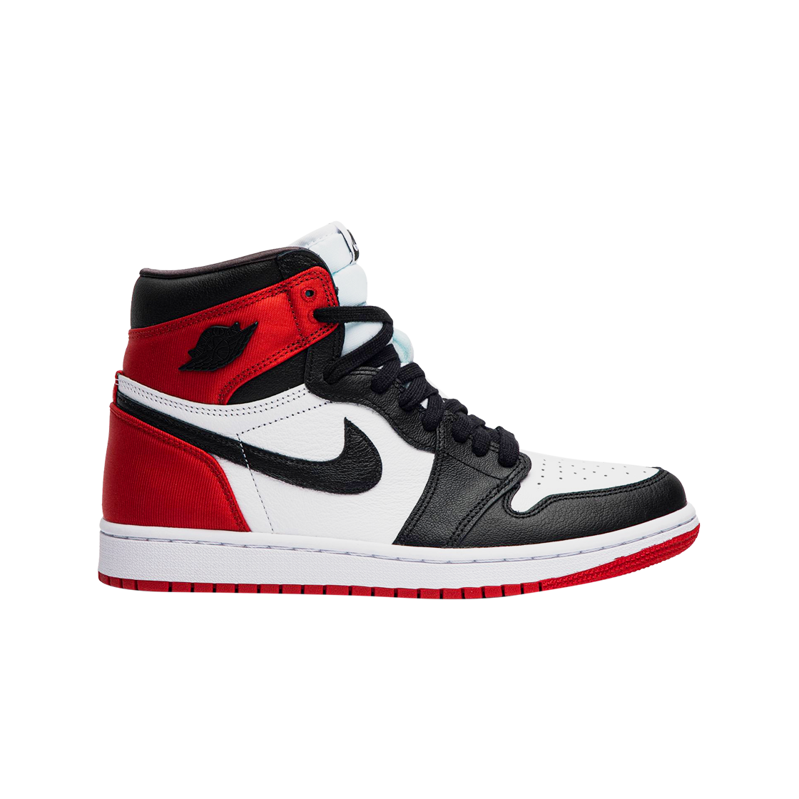 

Jordan 1 Retro High Satin Black Toe CD0461-016 Обувь Кроссовки, Black/white-university re, Jordan 1 Retro High Satin Black Toe