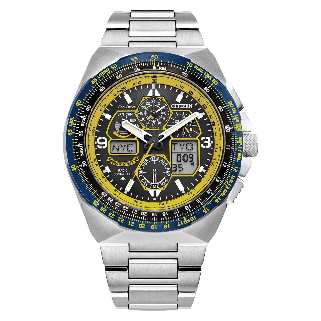 Pre-owned Citizen Eco Drive Man's Promaster Blue Angels Skyhawk A-t Watch Jy8125-54l