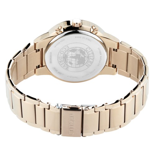 Pre-owned Citizen Men's Stainless-steel Quartz Blue Dial Rose Gold Watch Int-at2243-87l