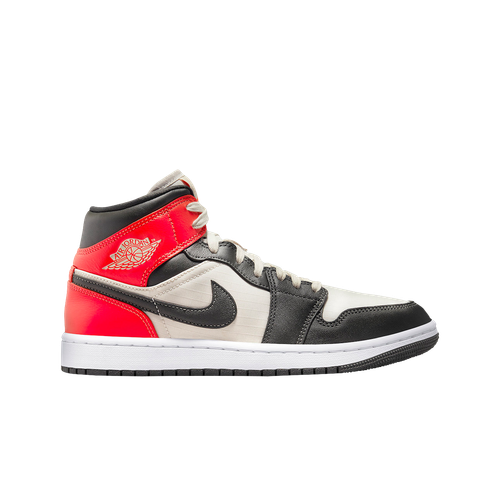 

Jordan 1 Mid SE Newsprint DQ6078-100 Обувь Кроссовки, Light orewood brown/bright crimson/white/newsprint, Jordan 1 Mid SE Newsprint