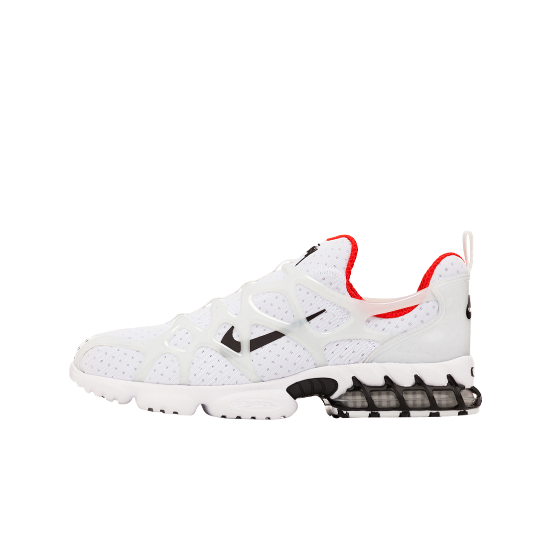 

Мужские кроссовки Nike x Stussy Air Zoom Spiridon Kukini White CJ9918-100, White/black-habanero red, Nike Air Zoom Spiridon