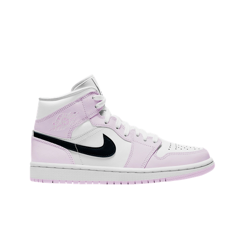 

Кроссовки Jordan 1 Mid Barely Rose BQ6472-500, Light violet/white/black, Jordan 1 Mid Barely Rose