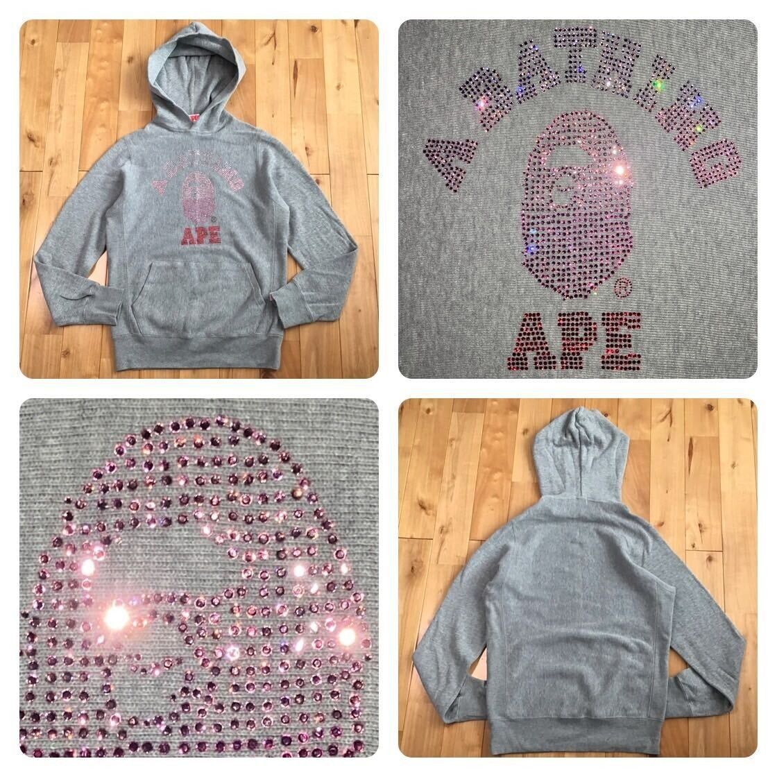 BAPE Swarovski college logo pullover hoodie NIGO ladies A