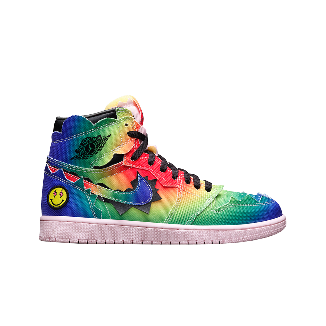 

Jordan 1 x кроссовки J Balvin Retro High OG DC3481-900, Multi-color/black-pink foam-multi-color, Jordan 1 x J Balvin Retro High OG