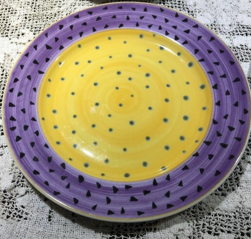 (4) Mikasa Forte Collection “Bistro Forte” 9 1/4Salad Plates Purple/Yellow L5745