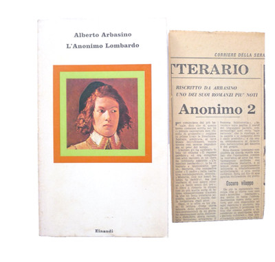 IDEA REGALO LIBRO DI ALBERTO ARBASINO L'ANONIMO LOMBARDO AUTOGRAFATO