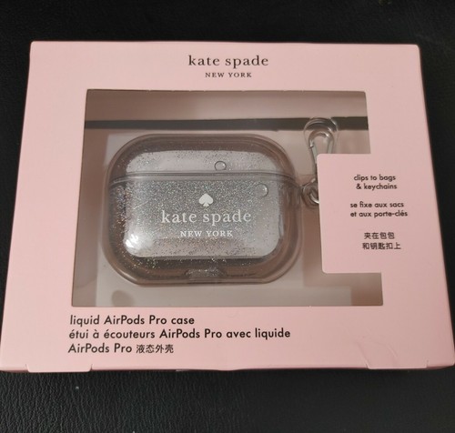 kate spade／Liquid AirPods Pro Case NWT Kate Spade Liquid AirPod Pro Case Clear & Silver Glitter