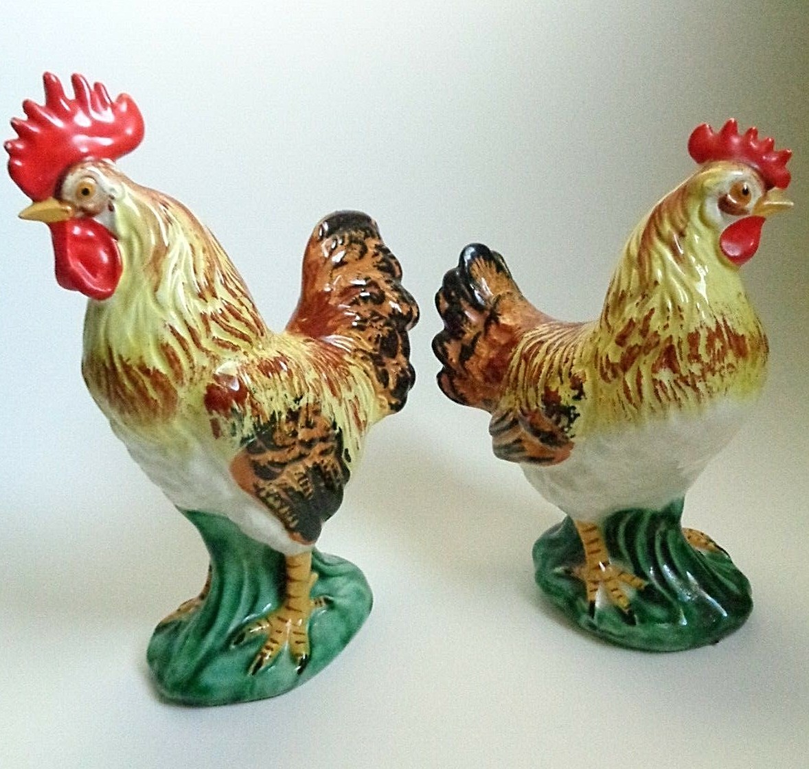 Vintage Royal Copley Tall Chicken Set Hen and Rooster Set
