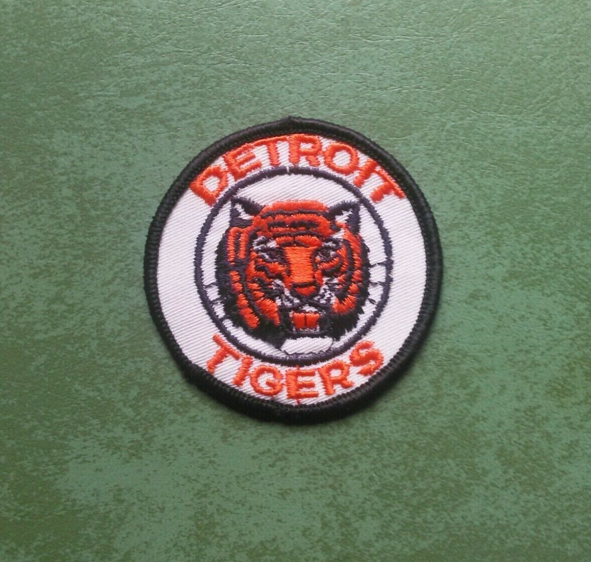 (2) Vintage Detroit Tigers ORIGINAL Logo Baseball Hat Patches 1970s MLB 2 7/8