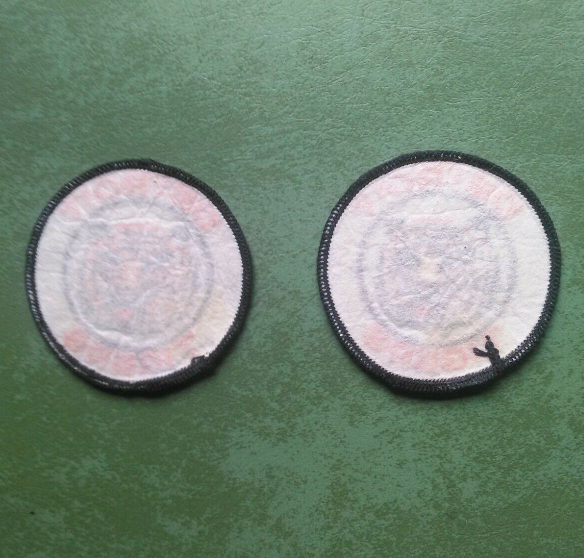 (2) Vintage Detroit Tigers ORIGINAL Logo Baseball Hat Patches 1970s MLB 2 7/8