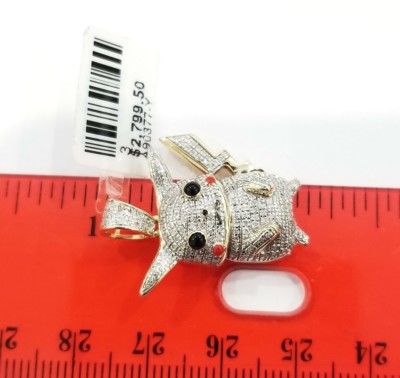 Pre-owned Pokémon 10k Yellow Gold Real Diamond Pikachu Original  Pendant Charm Anime