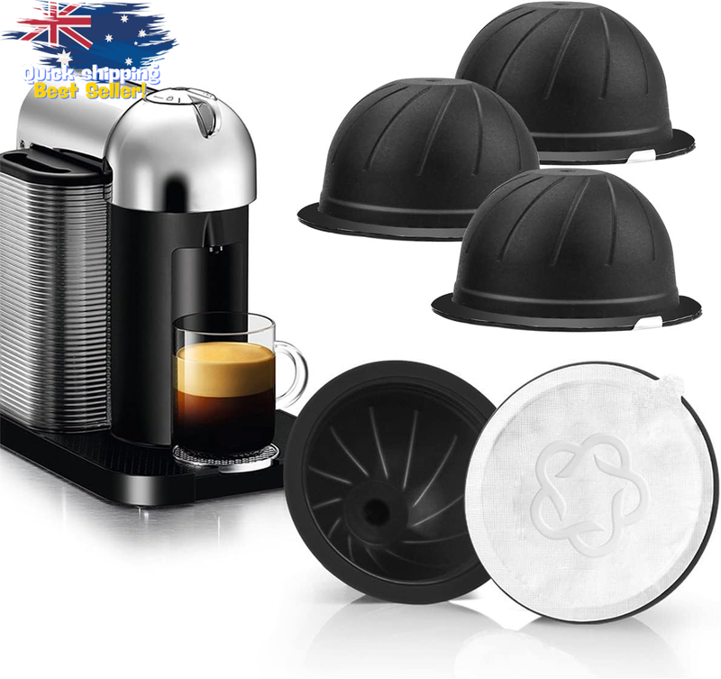 5x Refillable Vertuo Coffee Pods 230ml BPA-Free Nespresso Compatible Capsules