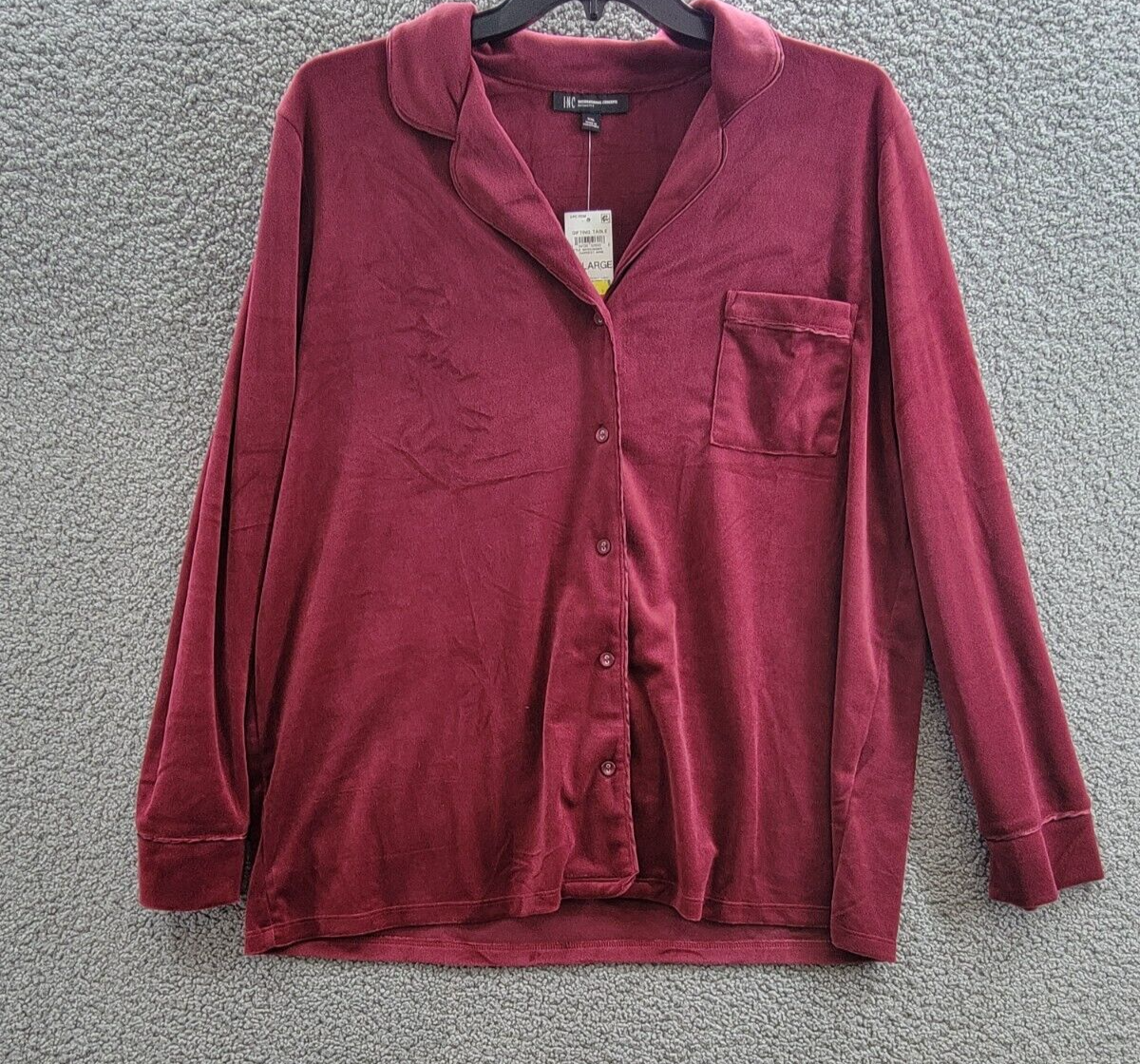 I.N.C. International Concepts Velour Notch Collar Packaged Pajama Women's XXL - Picture 2 of 17
