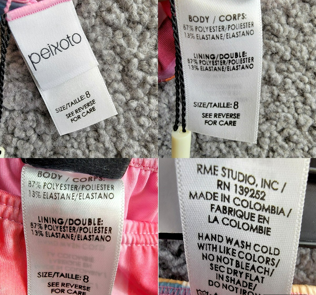 Peixoto Emmy Two Piece Swim Suit Girls' 8 Multi Check Adjustable Straps Pullover - Picture 3 of 23