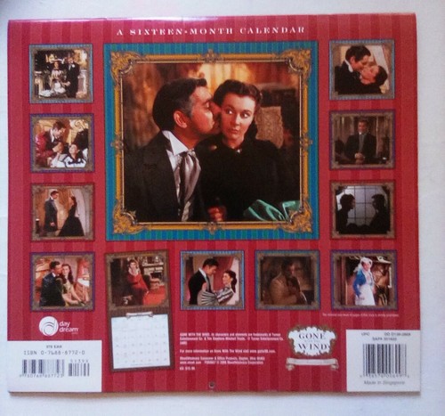 Gone with the wind 2009 calendar COLLECTABLE   Special Anniversary Edition BNWT