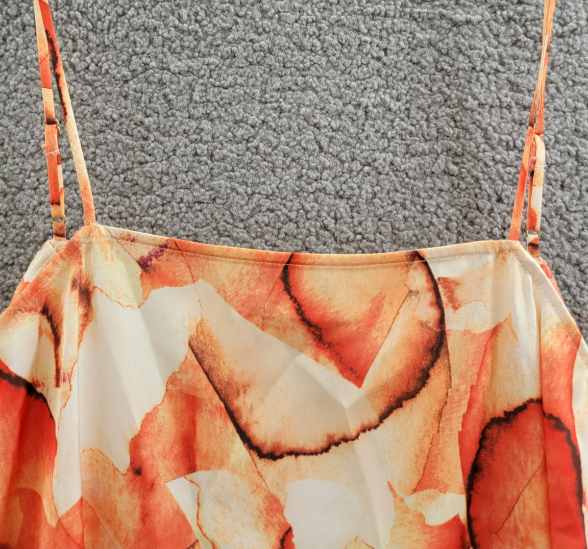 Donna Karan New York Printed Square-Neck Tank Top Women's L Terracotta Pullover - Picture 5 of 14