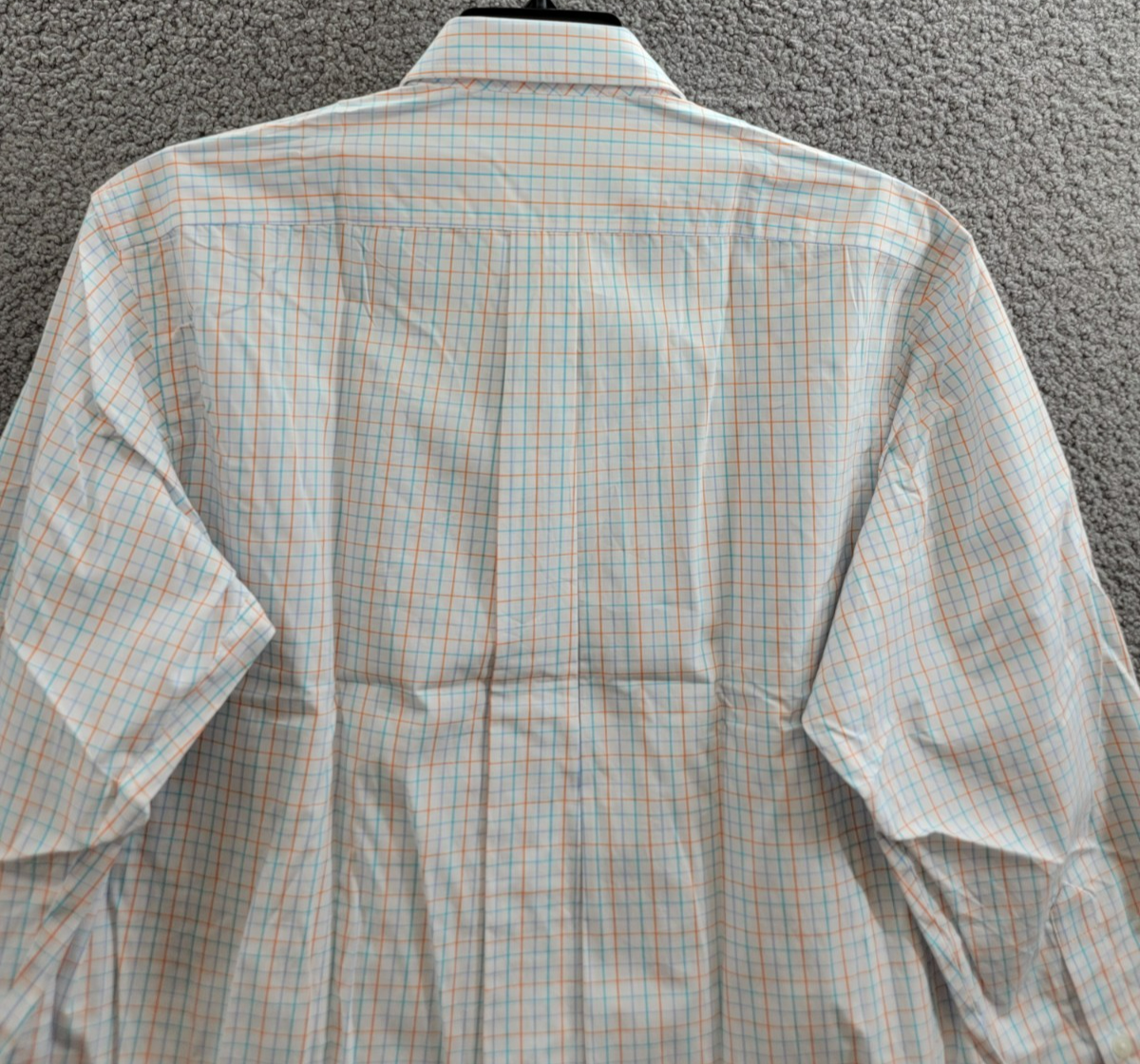 Club Room Regular Fit Performance Dress Shirt Men's 16.5 32-33 Orange/Aqua L/S - Picture 14 of 18