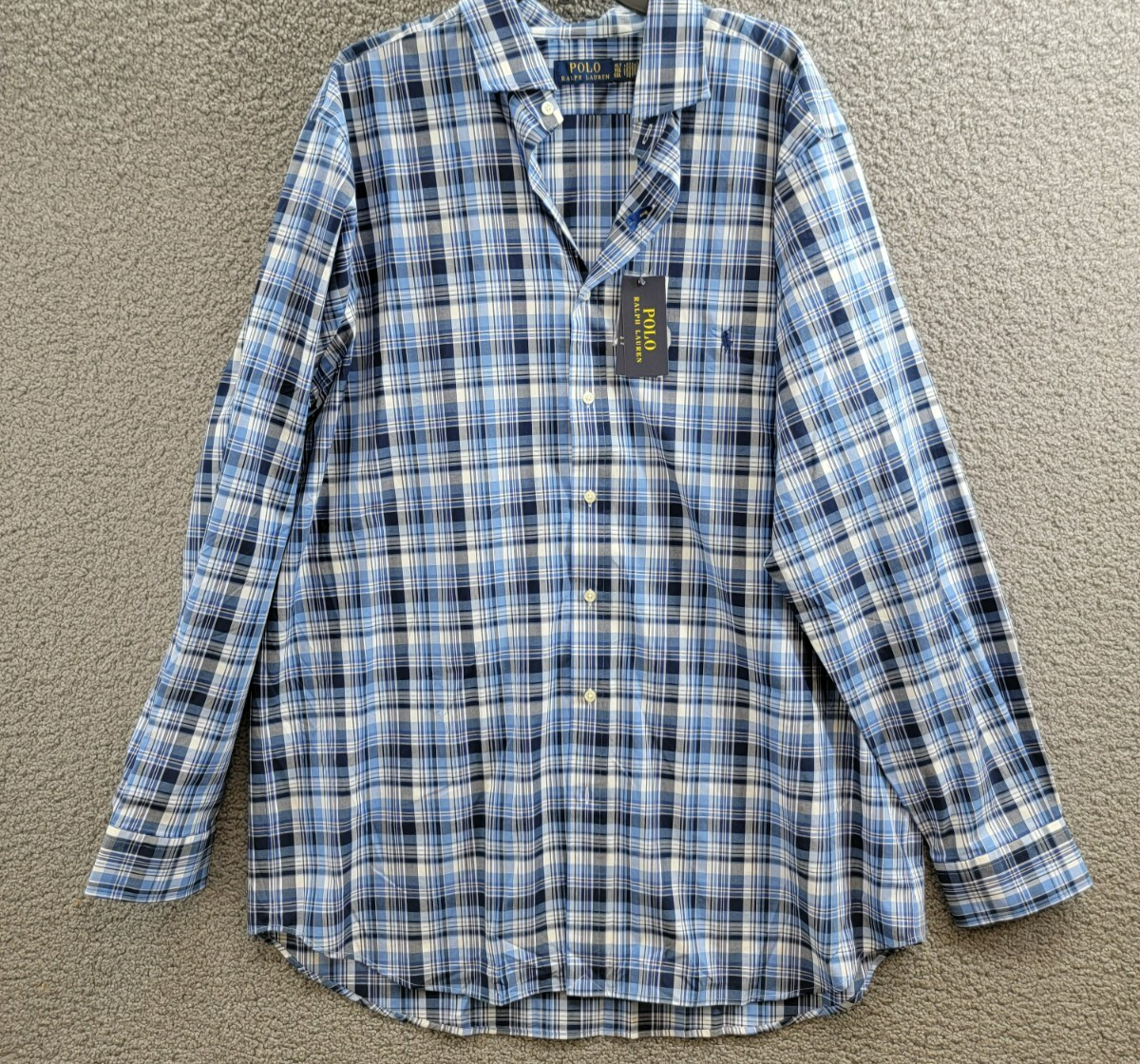 Polo Ralph Lauren Big & Tall Plaid Stretch Poplin Shirt Men's XLT Blue Multi L/S - Picture 2 of 20
