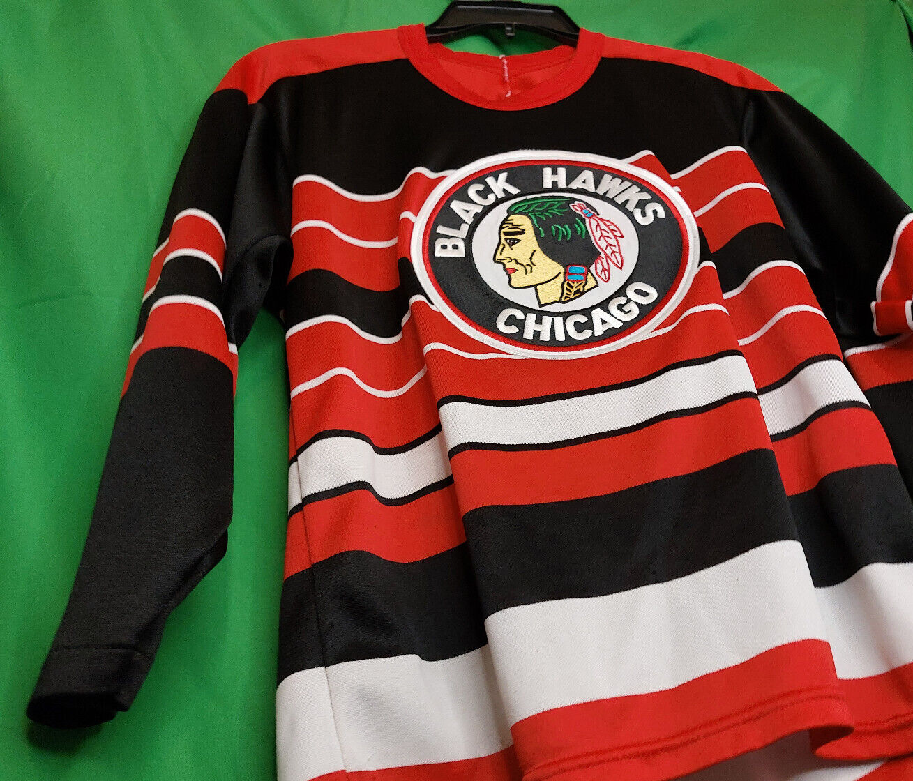 CCM - USA製 ブラックホークス NHL ホッケーシャツ M CCM Maska CCM - USA製 ブラックホークス NHL ホッケーシャツ M CCM Maska