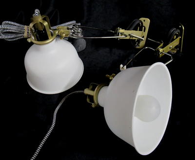 PAIR OF WALL CLAMP WALL LIGHTS WHITE GOLD RANARP IKEA 17778 eBay