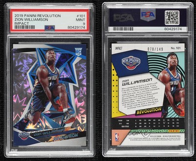 2019 Panini Revolution Rookies Impact /149 Zion Williamson PSA 9 MINT Rookie RC