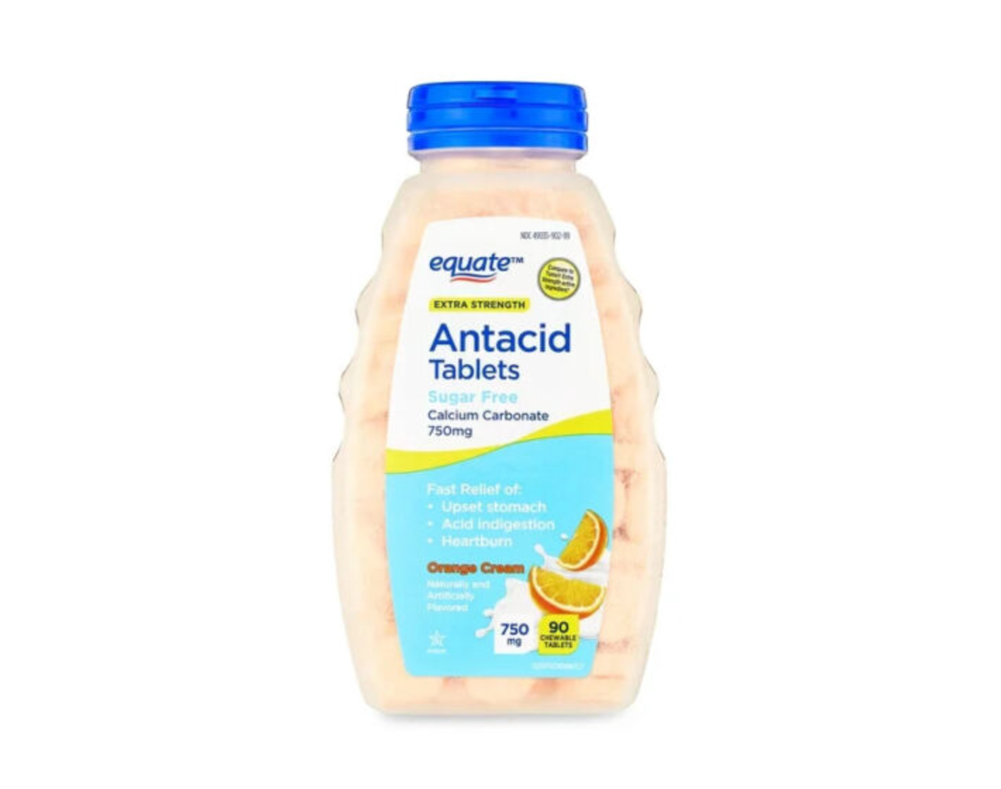 Sugar-free Antacid, Orange Cream Chewable Tablets, 750 Mg