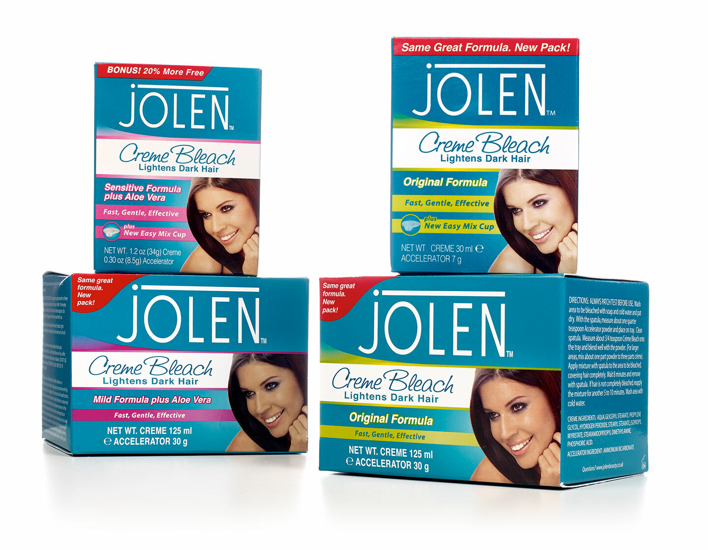 Jolen Creme Bleach Original And Mild Lightens Excess Dark Hair