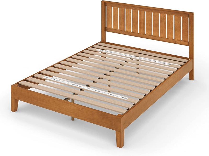 ZINUS Alexis Deluxe Wood Platform Bed Frame with Headboard / Wood Slat Support /
