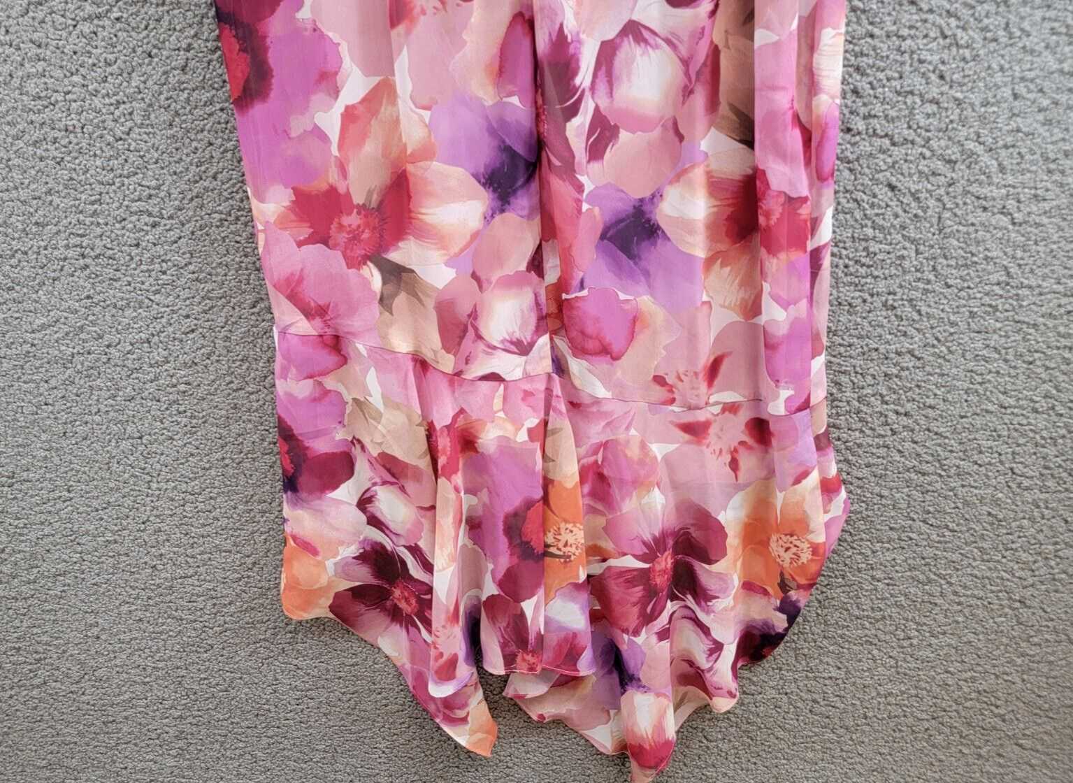 X by XSCAPE Floral Blouson Midi Dress Women's 6 Multi V-Neck Back Zip Closure - Picture 11 of 16