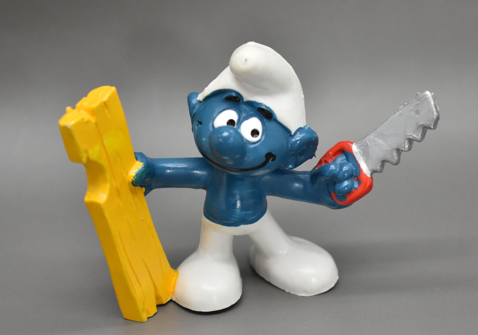 Smurfs Carpenter Smurf Vintage PVC Figure Peyo Schleich 1979