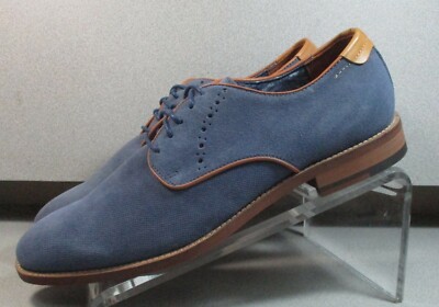 205817 MS50 MILLIKEN JOHNSTON & MURPHY MENS SHOE 8.5 BLUE SUEDE OXFORD