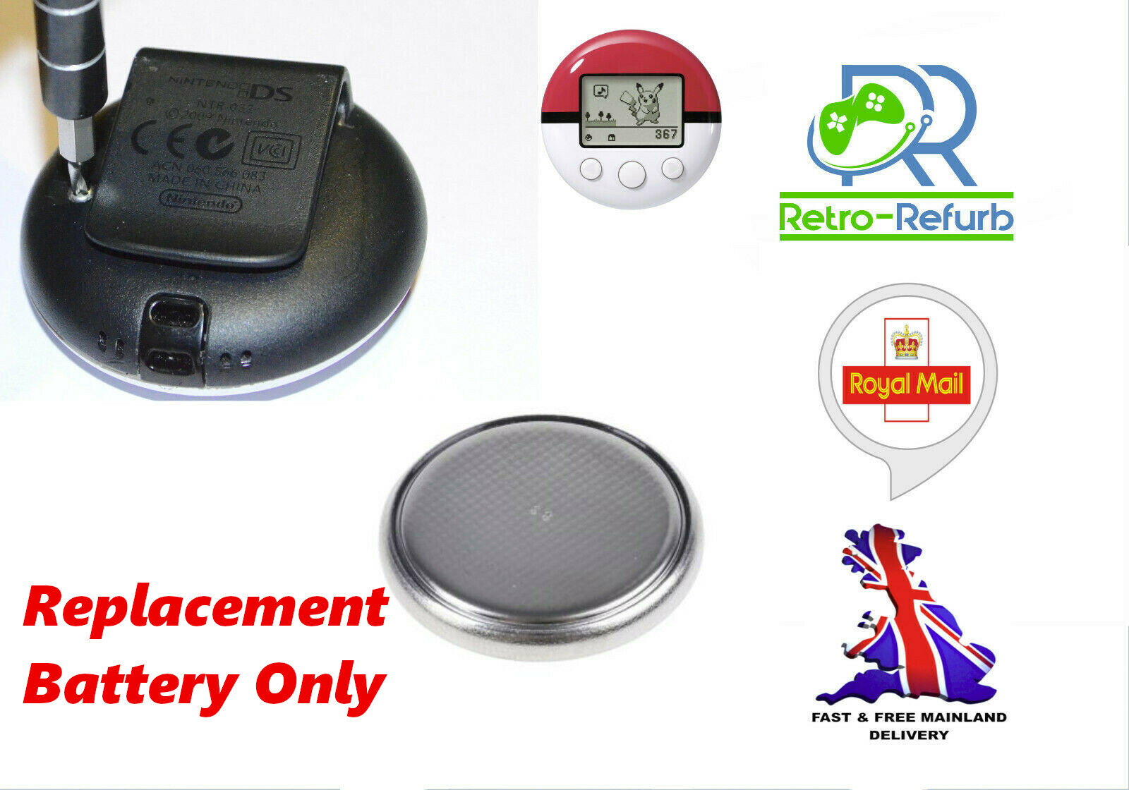 Pokemon HeartGold SoulSilver POKEWALKER Replacement Battery New | eBay