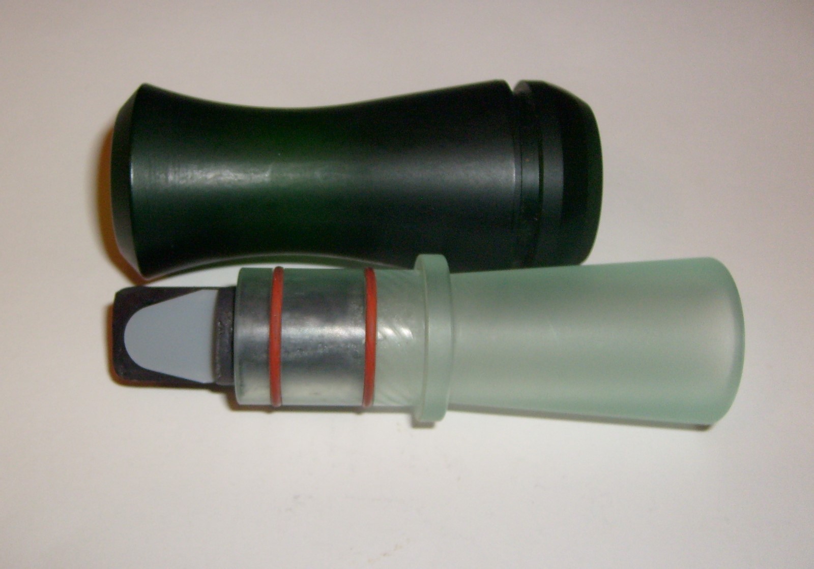 Goose Call for Canada Geese- Frosted Coke Bottle Acrylic & Mallard Green