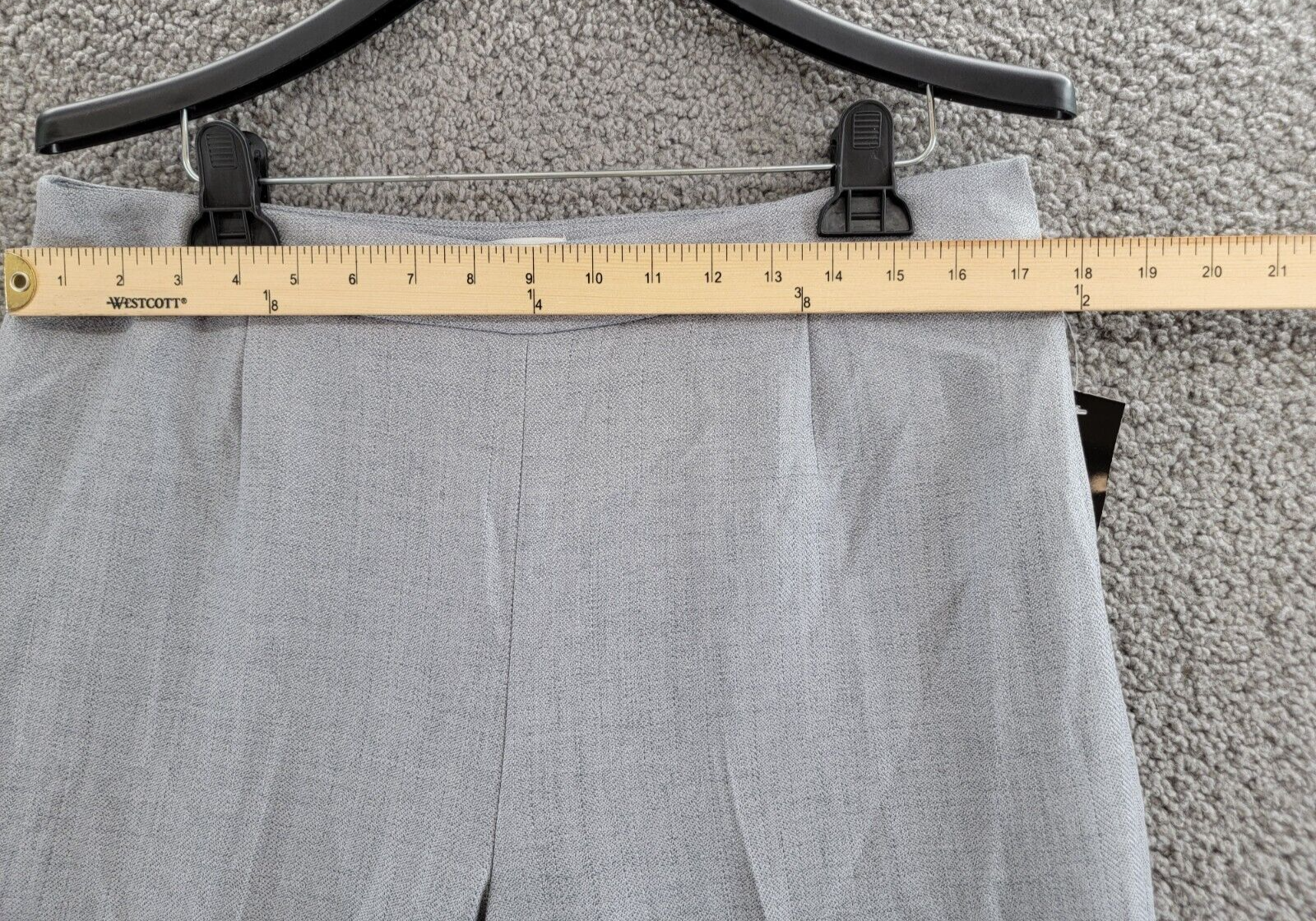 Le Suit High Rise Pants Women's 10 Granite Heather Pull On Style Pleat Front - Picture 4 of 16
