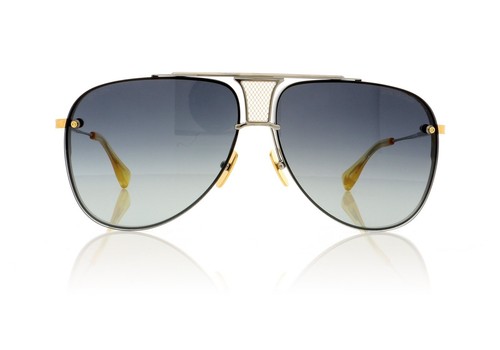 Pre-owned Dita Decade Two Drx-2082 A-slv-gld Silver 18k Gold Sunglasses Grey Gradient In Gray