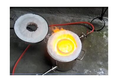 16KG Propane Melting Furnace Kits with Dual Forge Burners, 2 Crucibles (16KG,...