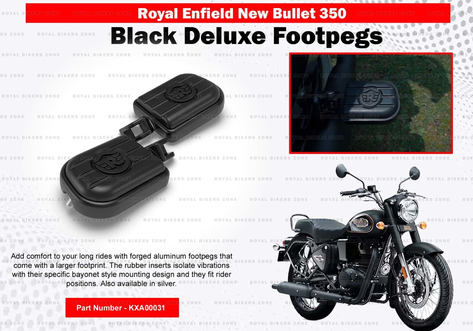 Black Deluxe Foot Pegs For 