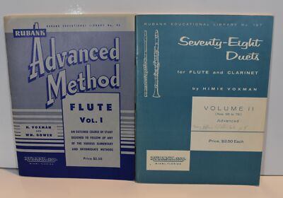 Flute Rubank 78 Advanced Method + Duets For Flute And Clarinet Vol 1 Easy 