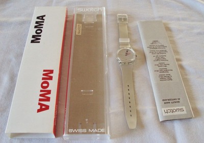 SWATCH - GZ 106D - MOMA-Silver - Silver Face/Band MOMO  on Hands - New