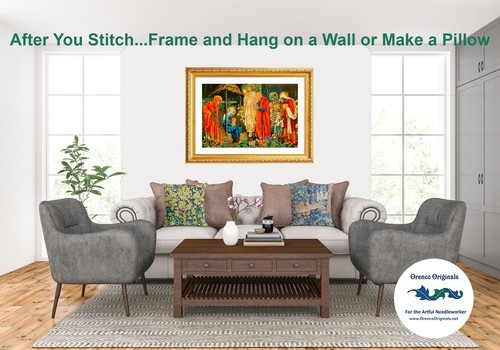 William Morris Seaweed Design Detail Counted Cross Stitch Chart Pattern