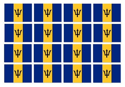 x12 Barbados Country Caribbean Flag Car Truck Bumper Sticker Decals 2'' Each