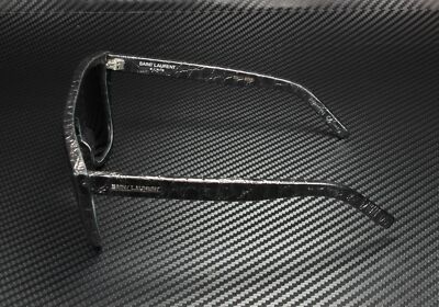 Pre-owned Saint Laurent Ysl 1 012 Rectangular Square Black Grey 59m Unisex Sunglasses In Gray